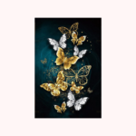Nordic Abstract Golden Butterfly Art