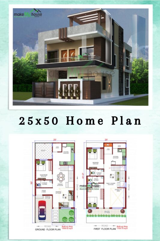 5 Marla House Design Map