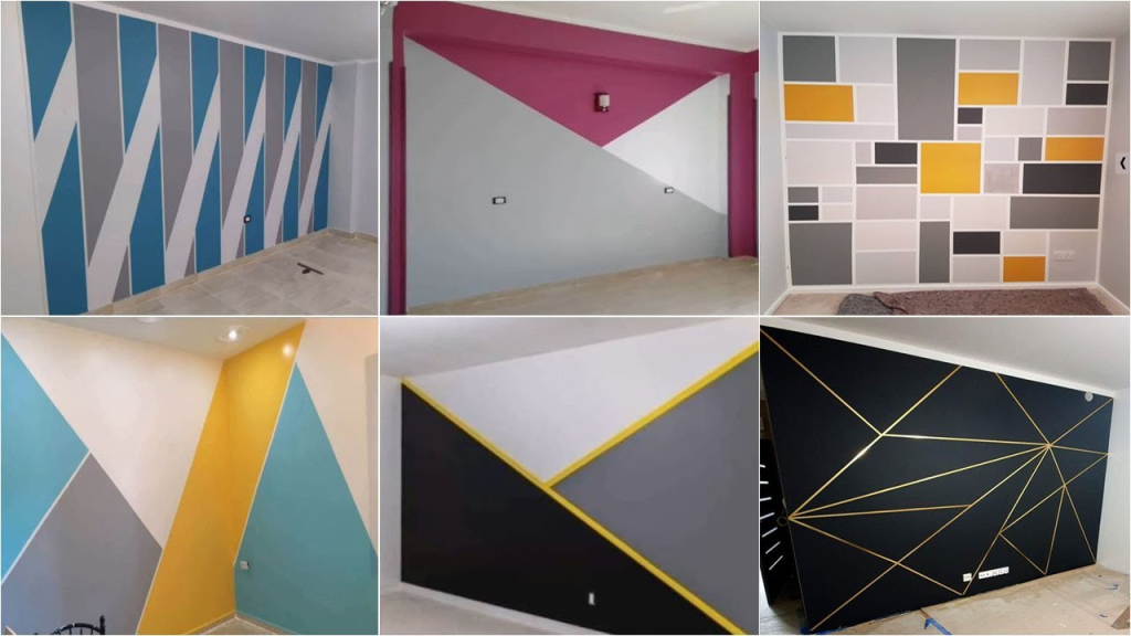 2. Paint a Geometric Accent Wall (PKR 1,500 - 2,500)