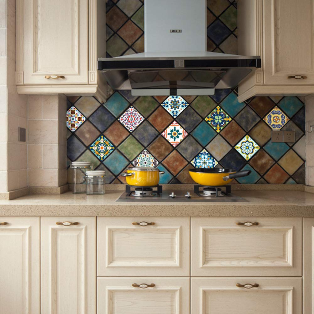 Colorful Moroccan or Pakistani Tile Backsplash